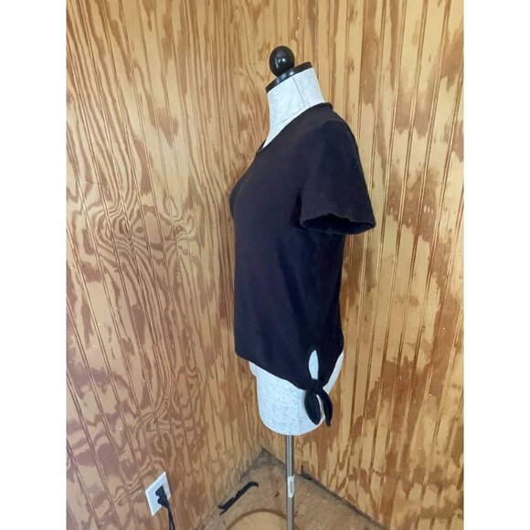 Madewell Texture & Thread Modern Side-Tie Top Knit Pullover Cotton Black XS - Picture 4 of 10